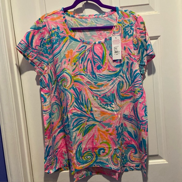 Lilly Pulitzer Tops - Lilly Pulitzer Etta Scoop Neck Top XXL- NWT in Carnivale Coral